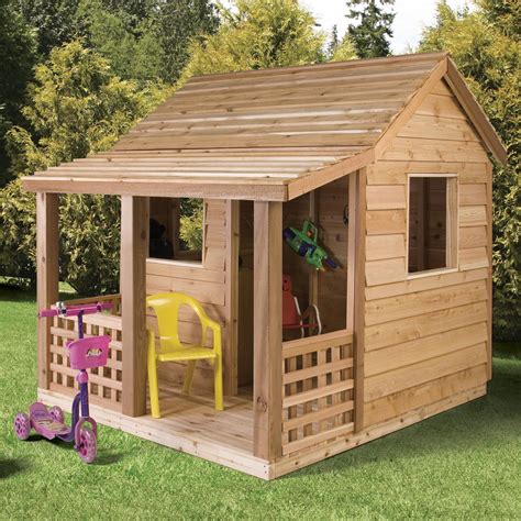 cedar shed cabin cedar playhouse outdoor playhouses  hayneedle