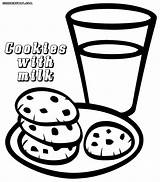 Coloring Cookies Pages Milk Popular Print sketch template