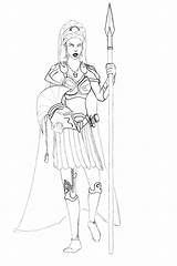 Coloring Spear Athenas Athena Template sketch template
