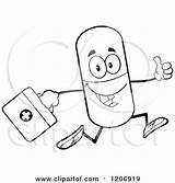 Aid First Kit Pill Mascot Running Happy Clipart Royalty Cartoon Vector Toon Hit sketch template