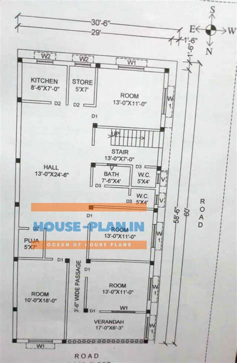 house plan  verandah  bedrooms toilets kitchen
