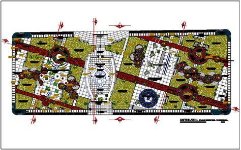 site plan layout view detail  park garden detail view dwg file cadbull