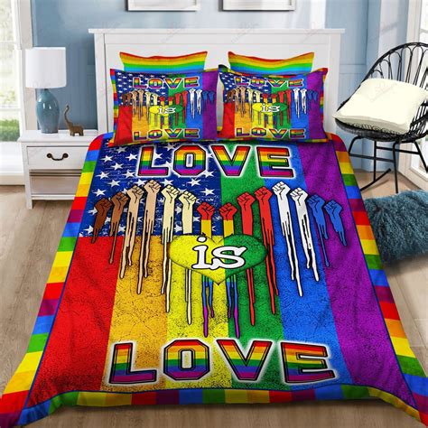 Lgbtq Flag Love Is Love Lgbt Stand Rainbow Pride Bedding