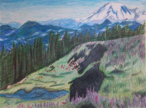 landscape colored pencil drawing flickr photo sharing