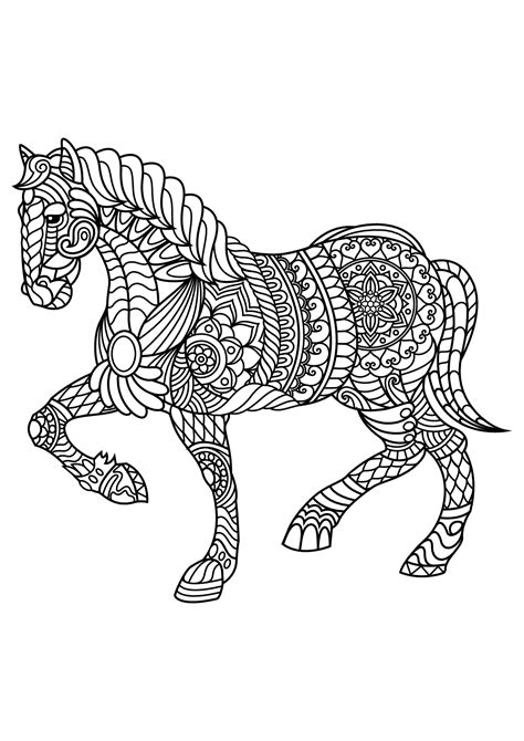 coloring pages  adults horses