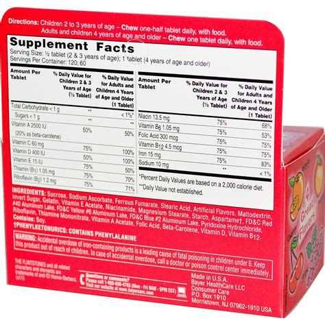 flintstones childrens multivitamin  iron fruit flavors  chewable tablets