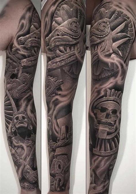 Aztec Sleeve By Greg Nicholson Aztec Tattoos Sleeve Aztec Sleeve