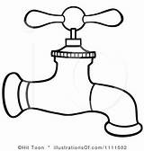 Clipart Faucet Tap Coloring Water Template Illustration Toon Pages Royalty Hit Sketch sketch template