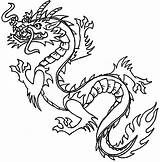 Dragon Coloring Chinese Pages Kids Printable Dragons Colouring Year Template Drawings Oriental Japanese Simple Outline sketch template