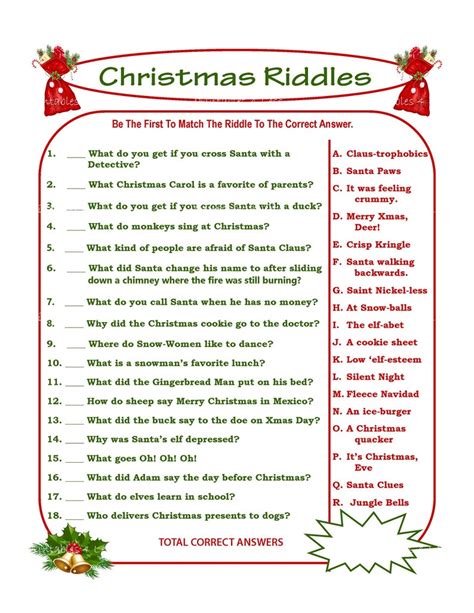 christmas riddles answer key magic  riddle