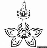 Diwali Coloring Drawing Lamp Drawings Pages Happy Flower Candle Clipart Candles Lights1 Family Popular Lantern Designs Paintingvalley Clip sketch template