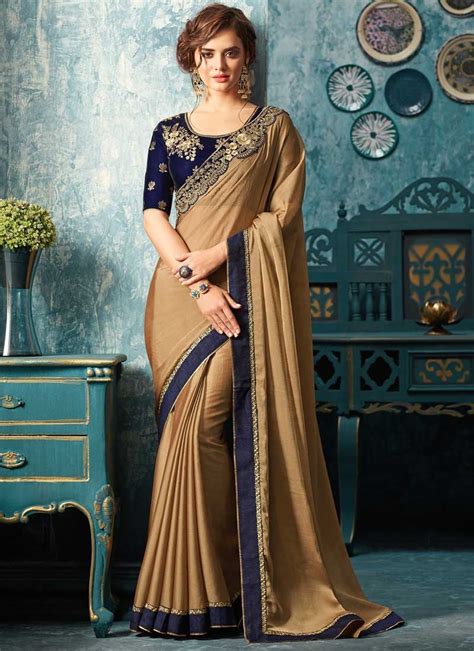 Brown Pure Chiffon Silk Saree Sarees Designer Collection