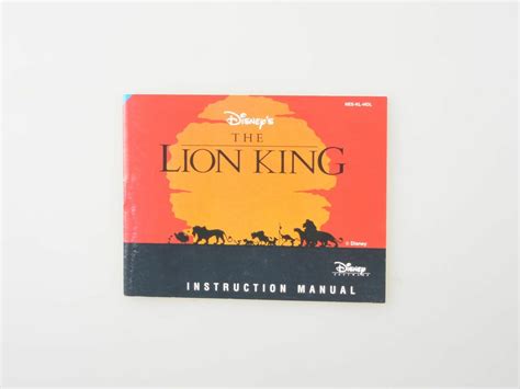 lion king nintendo nes manuals