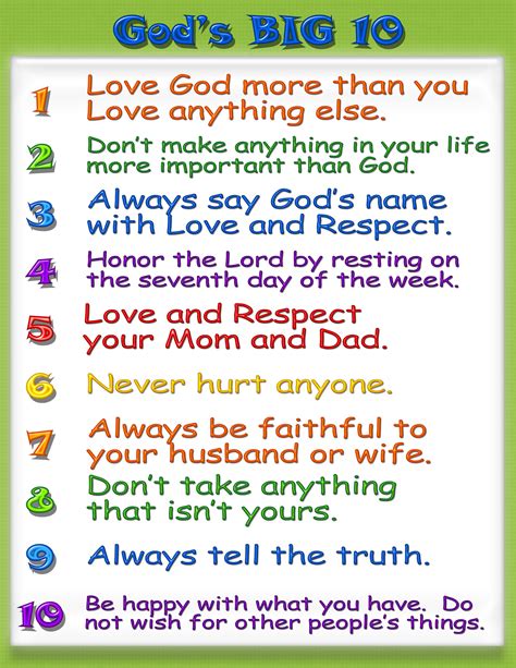 ten commandments printables