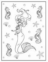Seahorse Seahorses Verbnow Meerjungfrauen Seepferdchen Seesternen Schwimmen sketch template
