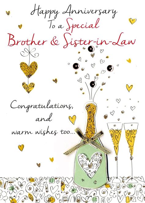 brother and sister in law anniversary greeting card cards