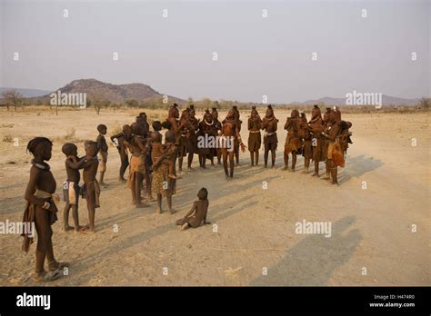 Africa Namibia Region Kunene Kaokoveld Himba Women With The Dancing