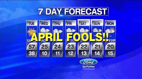april fool s tv weather anchor pranked with fake 7 day forecast youtube