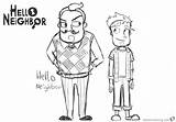 Neighbor Hello Pages Coloring Characters Printable Drawing Kids Deviantart Color Bettercoloring sketch template