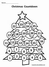 Countdown Christmas Calendar Activity Learning Gathering Supplies Tree sketch template