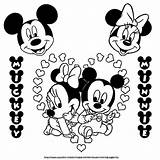 Mickey Minnie Mouse Coloring Baby Pages Drawing Disney Kissing Printable Clipart Kids Outline Easy Silhouette Clip Face Christmas Color Colouring sketch template