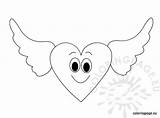 Wings Heart Coloring Pages Valentine Valentines Hearts Coloringpage Eu Colouring Printable Sheets Diy Valantine Books sketch template