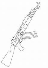 Ak Coloring Assault Rifle Pages Categories sketch template