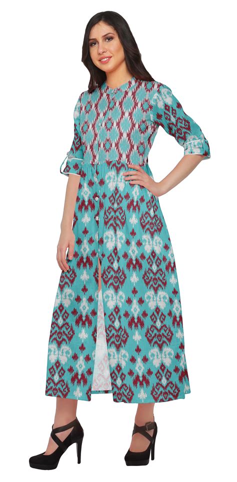 printed kurta summer wear ladies kurti front slit tunic tops bp  ebay
