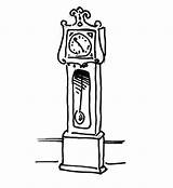 Grandfather Clock Coloring Pages Draw Kids sketch template