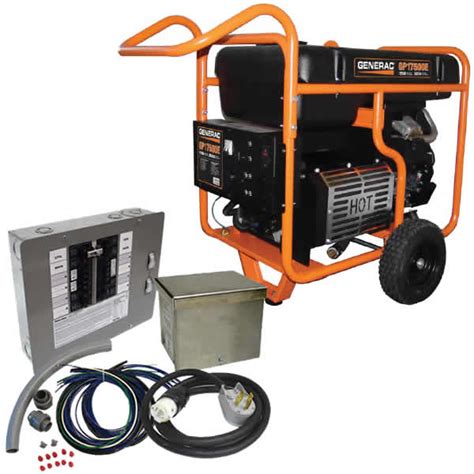 generac gpe  watt electric start portable generator  power transfer kit