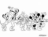 Mickey Friends Coloring Mouse Pages Disney Line Pdf Conga sketch template