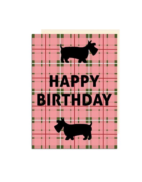 scottie dog happy birthday card  love press