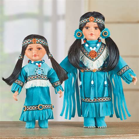 Porcelain Turquoise Outfit Native American Sister Dolls Collections Etc