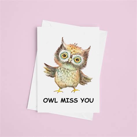 greeting card owl   funny cute owl card etsy