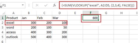 How To Vlookup To Return The Sum Of Two Or More Columns In Excel Free