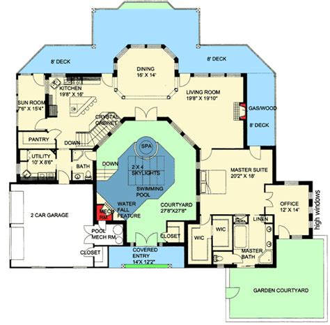 northwest home  indoor central courtyard gh architectural designs house plans