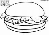 Food Fast Coloring Pages Colorings Fastfood Coloringway sketch template