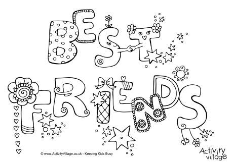 friends colouring page