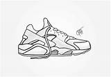 Huarache Huaraches Kyrie Coloring Getdrawings Irving sketch template