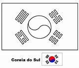 Bandeira Coreia sketch template