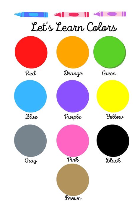 lets learn colors printable toddler colors print etsy