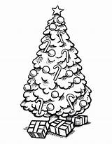 Tree Christmas Coloring sketch template