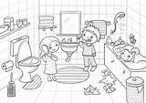 Ausmalbild Waschen Kinderbuch Putzen Zaehneputzen Zähne Duschen Kollegen Gleich Flüchtlinge Dort Offizielle Illustrationen sketch template