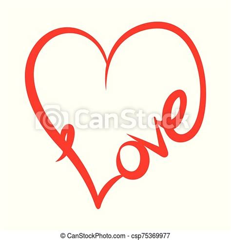 Heart Shaped Love Text Art The Word Love Written In Cursive And