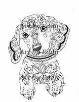 Coloring Dachshund Pages Adult Dog Book Printable Etsy Books Mandala Mandalas Animal Single Colouring Sheets Puppy Tattoo Color Dead Volume sketch template