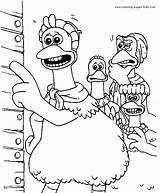 Coloring Pages Chicken Run Cartoon Kids Color Character Printable Sheets Characters Sheet Back Print sketch template