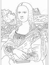 Coloring Pages Mona Lisa Famous Painting Artist Sheets Paintings Fine Colouring Kids Artists Adult Printable Color Colorear Para La Print sketch template