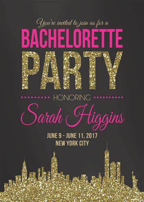 new york city bachelorette invite nyc bachelorette party invite new york city bachelorette