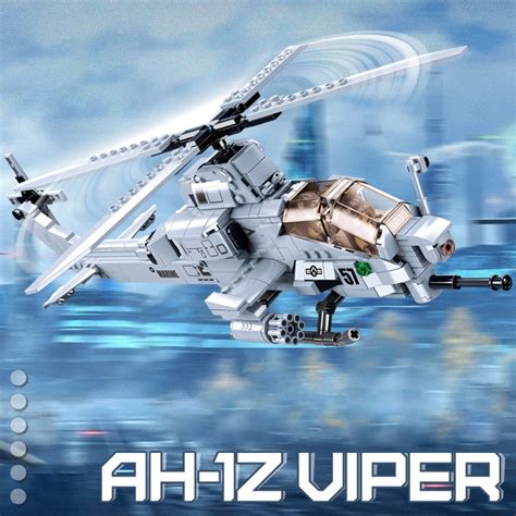 bell ah  viper attack helicopter  pieces brickarmytoys