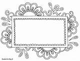 Coloring Name Pages Doodle Frames Printable Color Borders Tag Templates Adult Sheets Mediafire Alley Simple sketch template